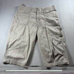 Lee Pants Women's Size 16 Medium Relaxed Fit Capri Stretch Color Khaki